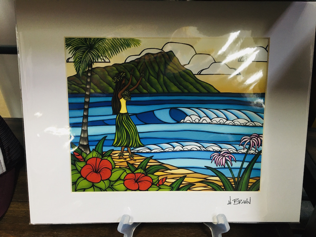 有名作品ハワイのカフェでよく見るヘザーブラウン絵画